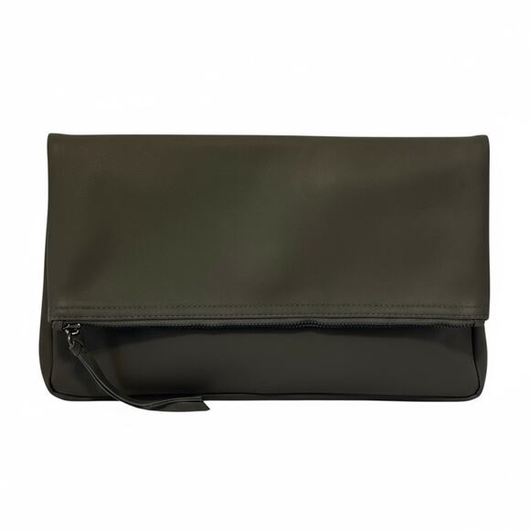 Dawid Tomaszewski Leather Fold-over Envelope Clutch in Smoke Tanah Rhea Berlin